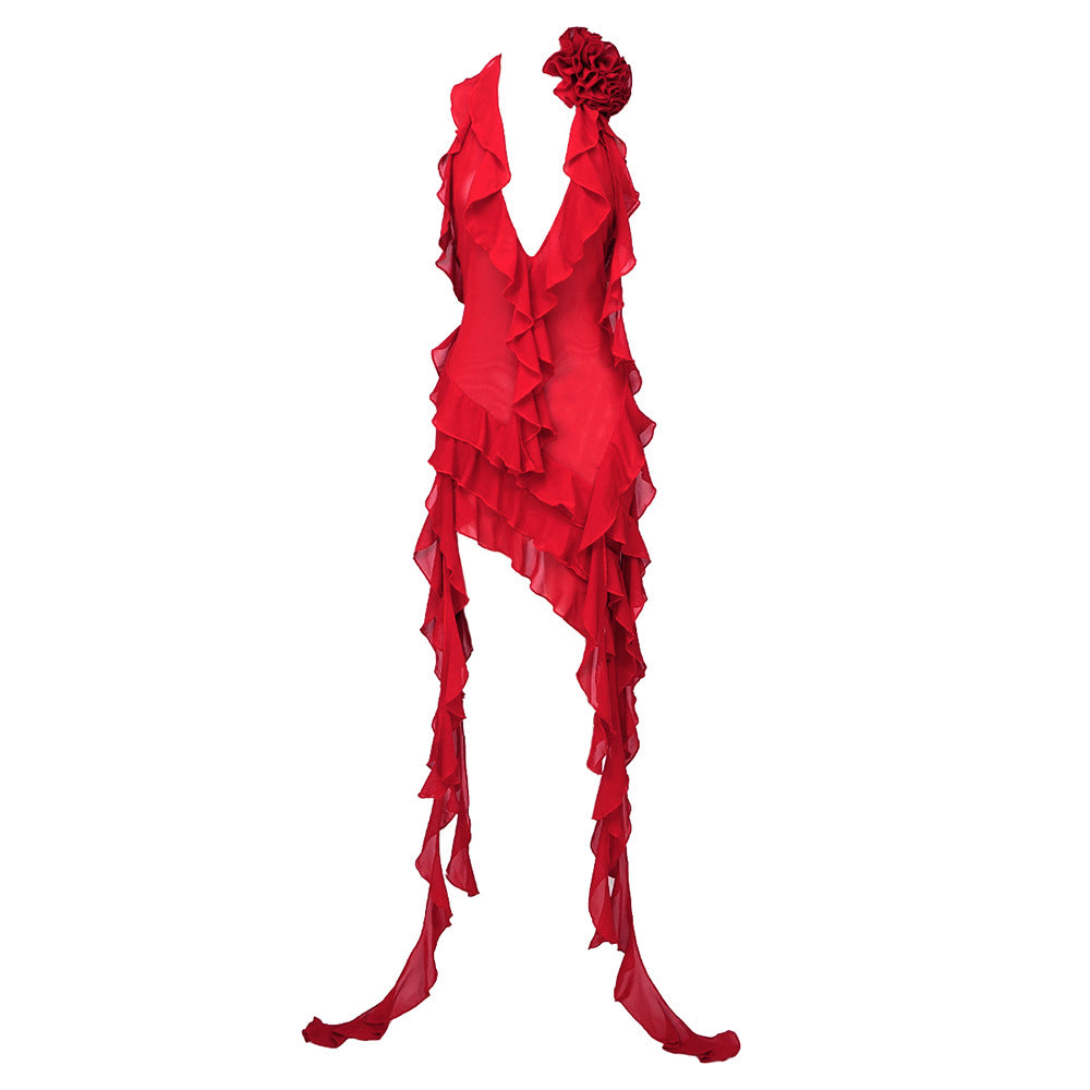Ruffles Red Dress