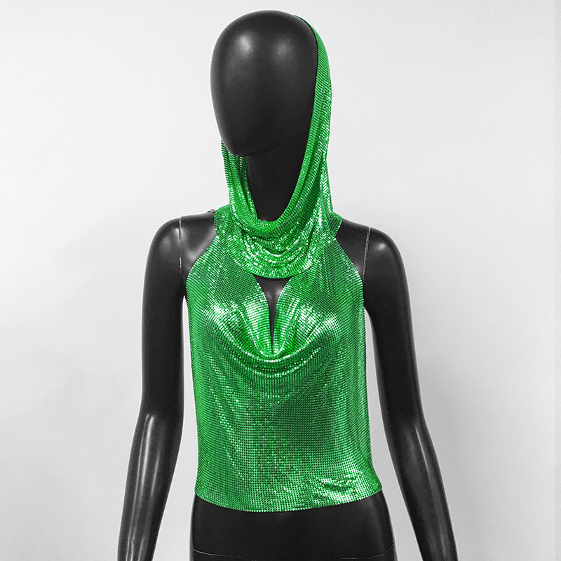 Sequin Sling Headscarf with Halter