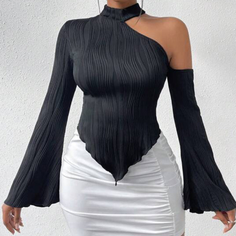 Cold shoulder Long Sleeve High Top