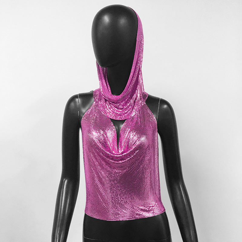 Sequin Sling Headscarf with Halter