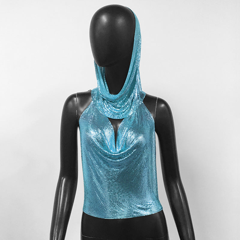 Sequin Sling Headscarf with Halter
