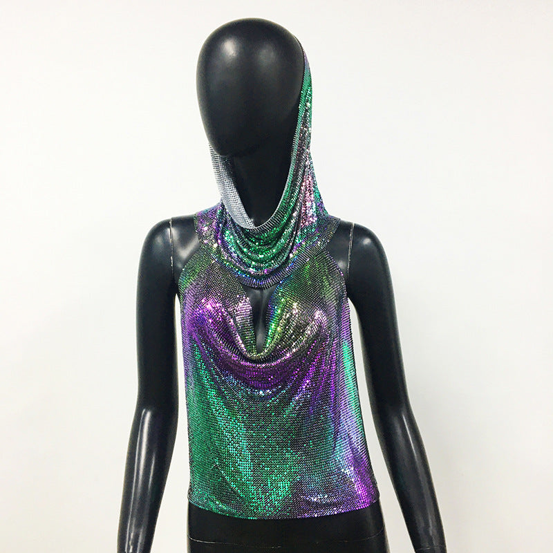 Sequin Sling Headscarf with Halter