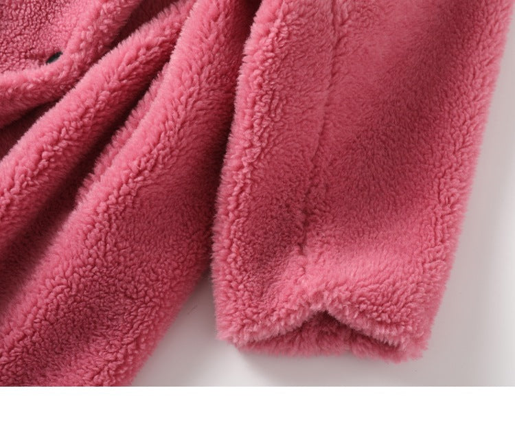Sheep Shearing Women Long Teddy Fur Coat