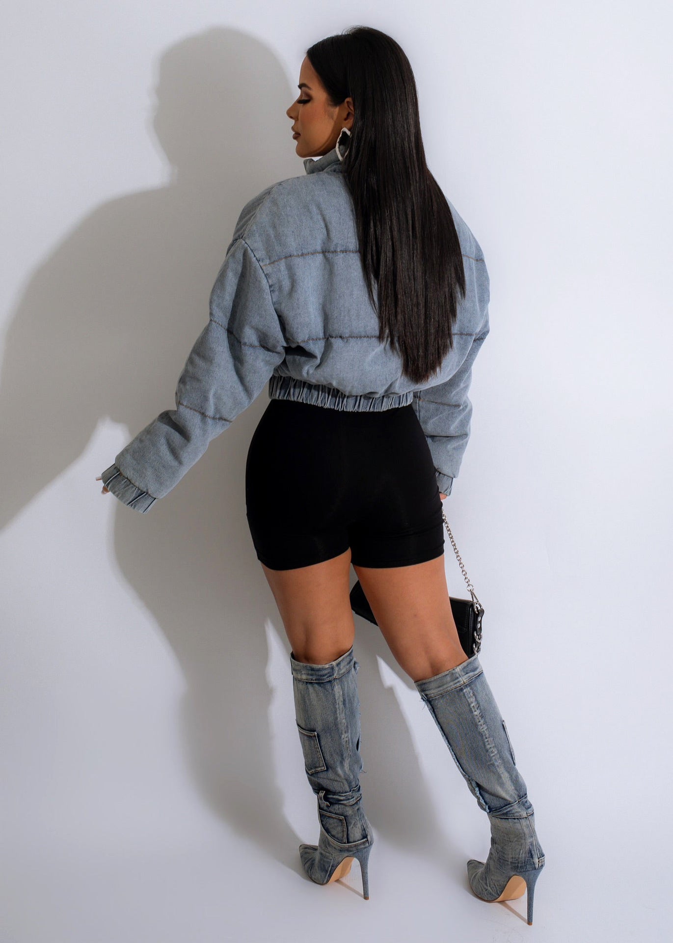 Puffer Denim Jacket