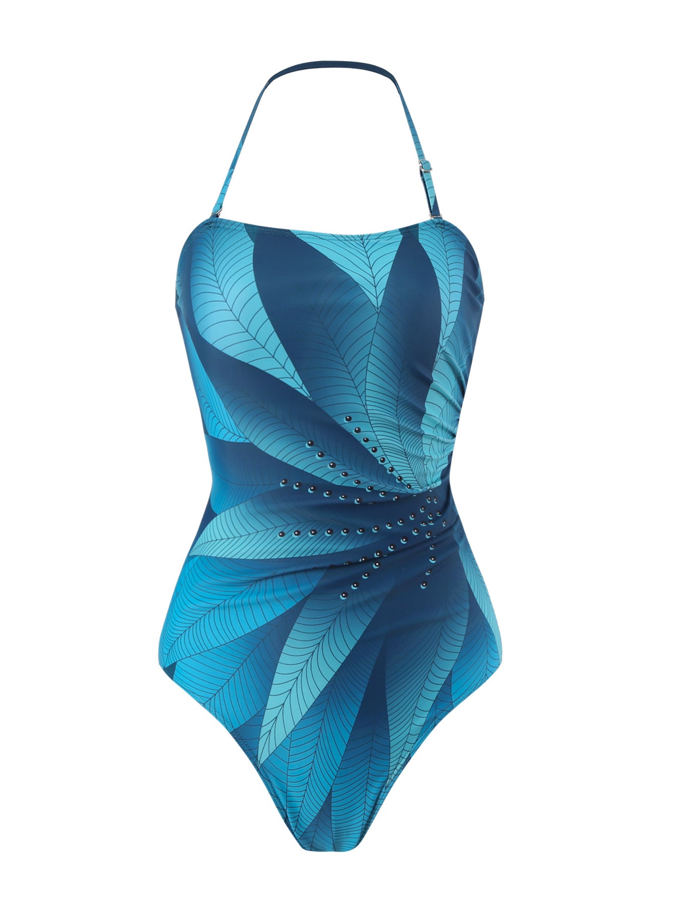 Ocean color French One Piece Two Piece Set Swimsuit