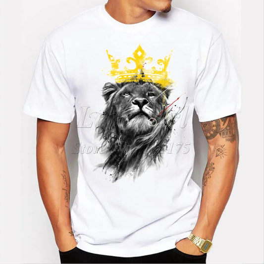 For your Man- King of Lion printed t-shirt