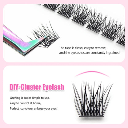 DIY Clusters Eyelash Extension Segmented Volume and Natural Individual Eyelashes