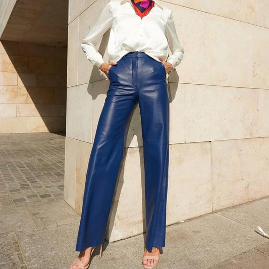 Faux Leather Mid High Waist Pant